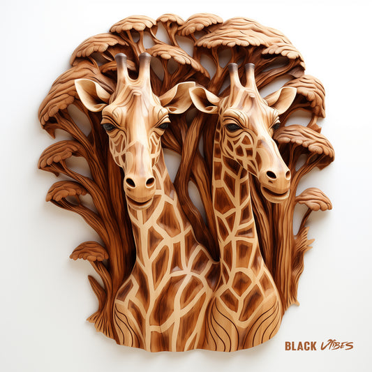 Safari Carvings - Cremé Giraffes
