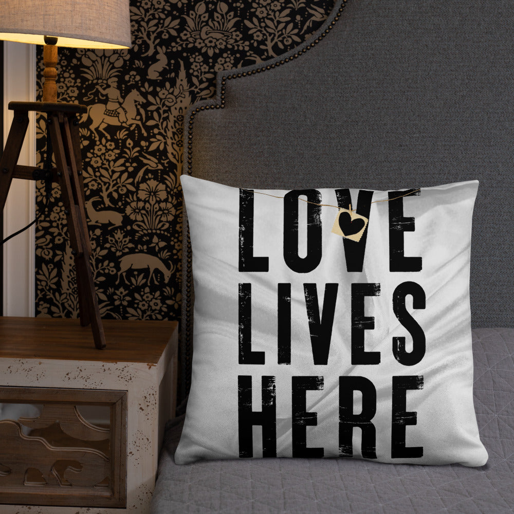 Love Lives Here Basic Pillow